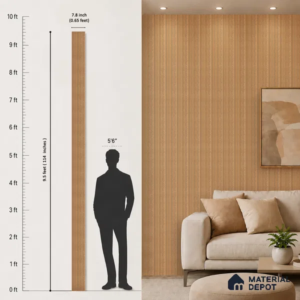 Oak Brown Metallic Look PN 07032 9.5 ft x 7.8 inch Charcoal Panel - 6 mm | Suitable for Feature Wall, TV Unit & Living Room | Width is Subjected to 5% Variation