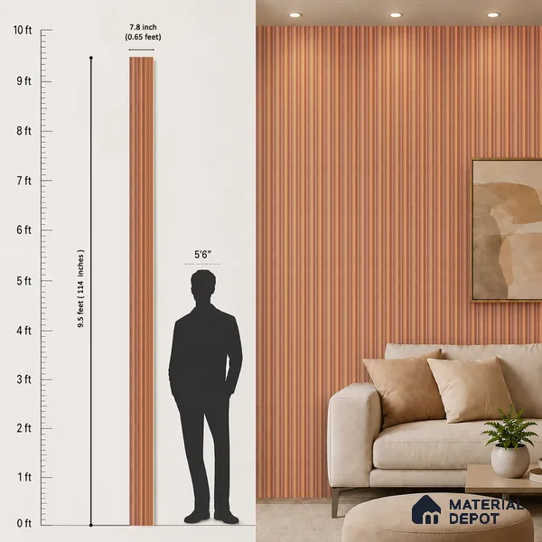 Wooden Look PN 07041 9.5 ft x 7.8 inch Charcoal Panel - 6 mm | Suitable for Feature Wall, TV Unit & Living Room | Width is Subjected to 5% Variation