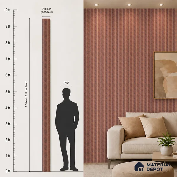Wooden Look PN 07042 9.5 ft x 7.8 inch Charcoal Panel - 6 mm | Suitable for Feature Wall, TV Unit & Living Room | Width is Subjected to 5% Variation