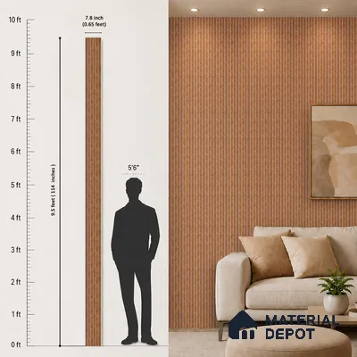 Wooden Look PN 07043 9.5 ft x 7.8 inch Charcoal Panel - 6 mm | Suitable for Feature Wall, TV Unit & Living Room | Width is Subjected to 5% Variation