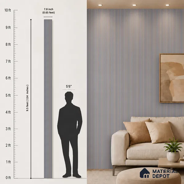 Mid Grey Patterned Look PN 07045 9.5 ft x 7.8 inch Charcoal Panel - 6 mm | Suitable for Feature Wall, TV Unit & Living Room | Width is Subjected to 5% Variation