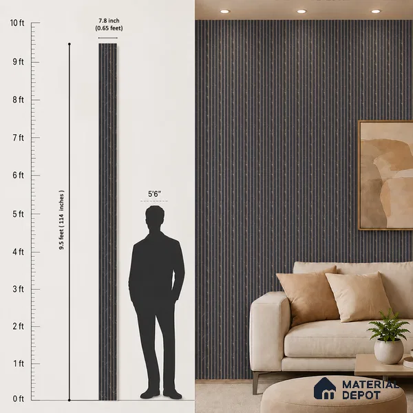 Graphite Grey Marble Look PN 07046 9.5 ft x 7.8 inch Charcoal Panel - 6 mm | Suitable for Feature Wall, TV Unit & Living Room | Width is Subjected to 5% Variation