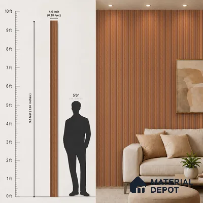 Wooden Look PN 07060 9.5 ft x 4.6 inch Charcoal Panel - 8 mm | Suitable for Feature Wall, TV Unit & Living Room | Width is Subjected to 5% Variation