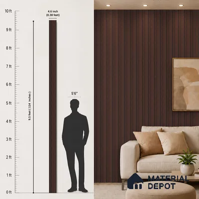 Wooden Look PN 07061 9.5 ft x 4.6 inch Charcoal Panel - 8 mm | Suitable for Feature Wall, TV Unit & Living Room | Width is Subjected to 5% Variation