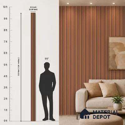 Wooden Look PN 07062 9.5 ft x 4.6 inch Charcoal Panel - 8 mm | Suitable for Feature Wall, TV Unit & Living Room | Width is Subjected to 5% Variation