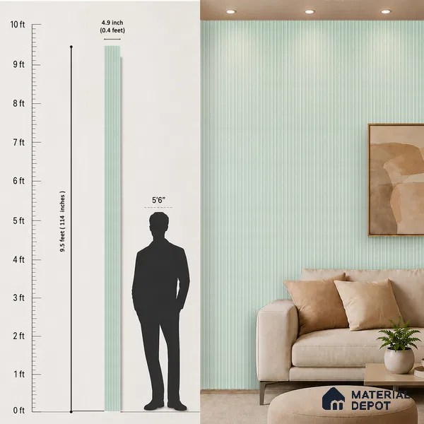 Ash Grey Patterned Look PN 07074 9.5 ft x 4.9 inch Charcoal Panel - 10 mm | Suitable for Feature Wall, TV Unit & Living Room | Width is Subjected to 5% Variation