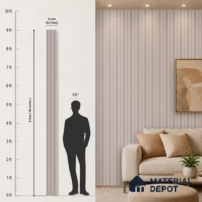 Mist Grey Stone Look PN 07124 9.5 ft x 6 inch Charcoal Panel - 6 mm | Suitable for Feature Wall, TV Unit & Living Room | Width is Subjected to 5% Variation