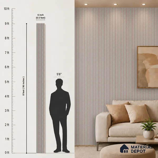 Cloud Grey Stone Look PN 07126 9.5 ft x 6 inch Charcoal Panel - 6 mm | Suitable for Feature Wall, TV Unit & Living Room | Width is Subjected to 5% Variation