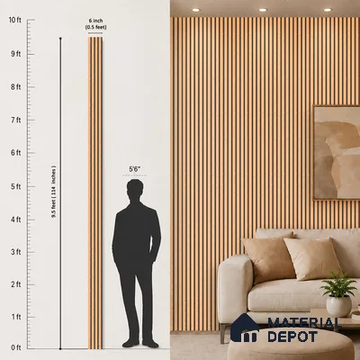 Wooden Look PN 07127 9.5 ft x 6 inch Charcoal Panel - 6 mm | Suitable for Feature Wall, TV Unit & Living Room | Width is Subjected to 5% Variation
