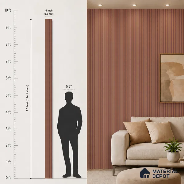 Wooden Look PN 07134 9.5 ft x 6 inch Charcoal Panel - 6 mm | Suitable for Feature Wall, TV Unit & Living Room | Width is Subjected to 5% Variation