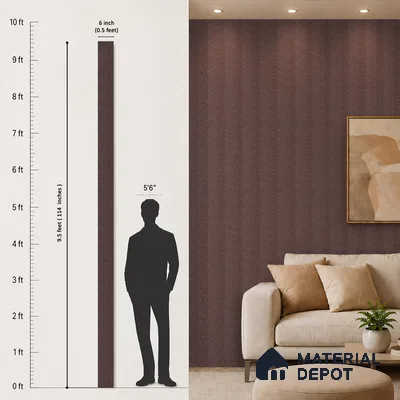 Wooden Look PN 07135 9.5 ft x 6 inch Charcoal Panel - 6 mm | Suitable for Feature Wall, TV Unit & Living Room | Width is Subjected to 5% Variation