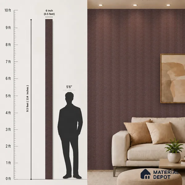 Wooden Look PN 07135 9.5 ft x 6 inch Charcoal Panel - 6 mm | Suitable for Feature Wall, TV Unit & Living Room | Width is Subjected to 5% Variation