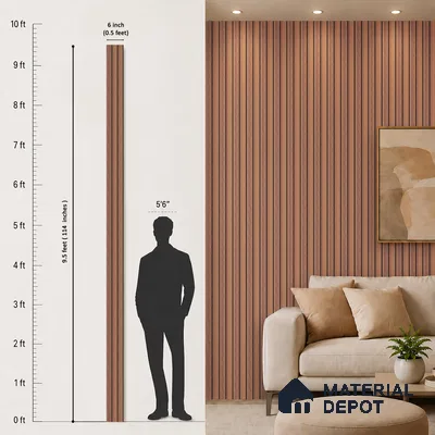 Wooden Look PN 07138 9.5 ft x 6 inch Charcoal Panel - 6 mm | Suitable for Feature Wall, TV Unit & Living Room | Width is Subjected to 5% Variation