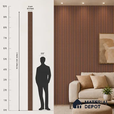 Wooden Look PN 07139 9.5 ft x 6 inch Charcoal Panel - 6 mm | Suitable for Feature Wall, TV Unit & Living Room | Width is Subjected to 5% Variation