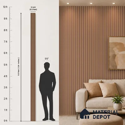 Wooden Look PN 07141 9.5 ft x 6 inch Charcoal Panel - 6 mm | Suitable for Feature Wall, TV Unit & Living Room | Width is Subjected to 5% Variation