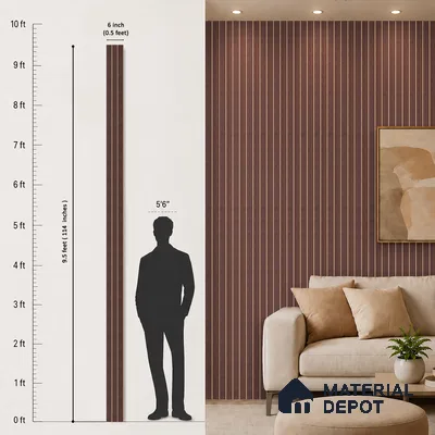 Wooden Look PN 07144 9.5 ft x 6 inch Charcoal Panel - 6 mm | Suitable for Feature Wall, TV Unit & Living Room | Width is Subjected to 5% Variation