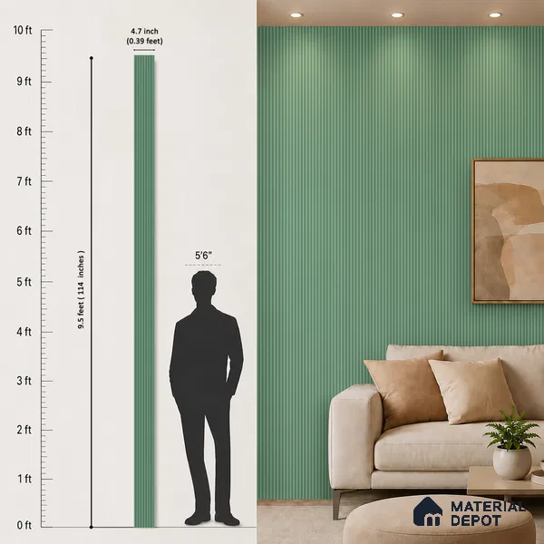 Smoke Grey Plain Colour Look PN 07159 9.5 ft x 4.7 inch Charcoal Panel - 11 mm | Suitable for Feature Wall, TV Unit & Living Room | Width is Subjected to 5% Variation