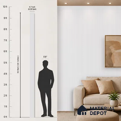 Dove Grey Plain Colour Look PN 07162 9.5 ft x 4.7 inch Charcoal Panel - 11 mm | Suitable for Feature Wall, TV Unit & Living Room | Width is Subjected to 5% Variation