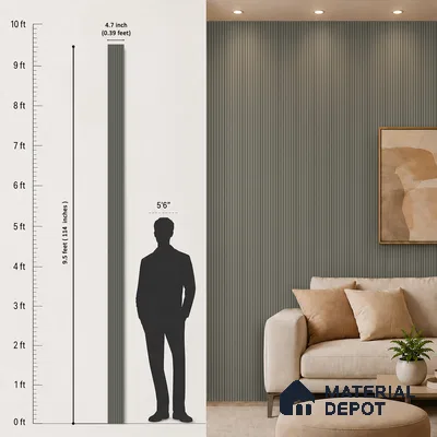 Cappucino Brown Plain Colour Look PN 07163 9.5 ft x 4.7 inch Charcoal Panel - 11 mm | Suitable for Feature Wall, TV Unit & Living Room | Width is Subjected to 5% Variation