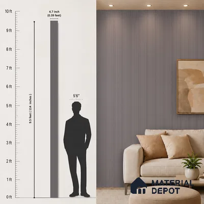 Cappucino Brown Plain Colour Look PN 07164 9.5 ft x 4.7 inch Charcoal Panel - 11 mm | Suitable for Feature Wall, TV Unit & Living Room | Width is Subjected to 5% Variation