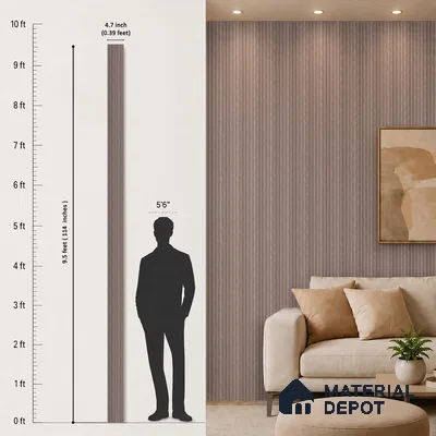 Wooden Look PN 07166 9.5 ft x 4.7 inch Charcoal Panel - 11 mm | Suitable for Feature Wall, TV Unit & Living Room | Width is Subjected to 5% Variation