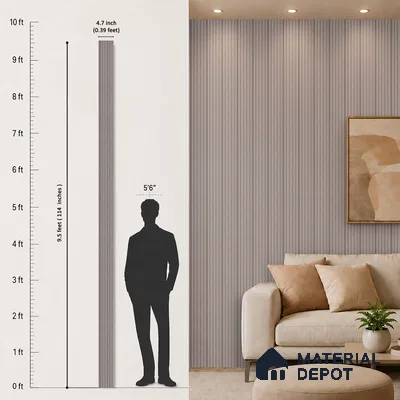 Wooden Look PN 07171 9.5 ft x 4.7 inch Charcoal Panel - 11 mm | Suitable for Feature Wall, TV Unit & Living Room | Width is Subjected to 5% Variation