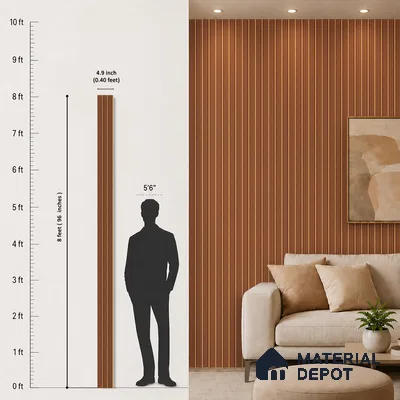 Wooden Look PN 07448 8 ft x 4.8 inch PVC Panel - 10 mm | Suitable for Living Room, Bedroom & Office | Width is Subjected to 5% Variation