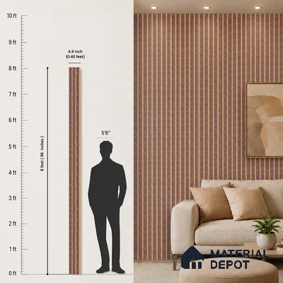 Wooden Look PN 07464 8 ft x 4.8 inch PVC Panel - 10 mm | Suitable for Living Room, Bedroom & Office | Width is Subjected to 5% Variation