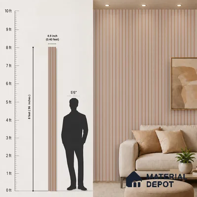 Warm Beige Plain Colour Look PN 07465 8 ft x 4.8 inch PVC Panel - 10 mm | Suitable for Living Room, Bedroom & Office | Width is Subjected to 5% Variation