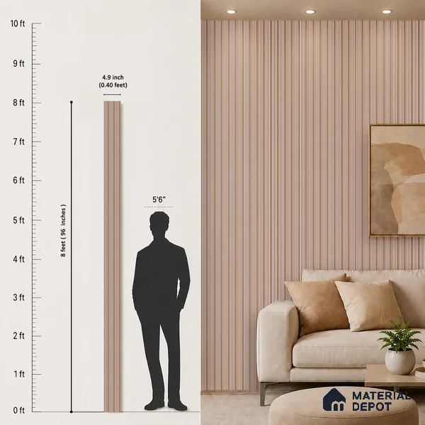 Warm Beige Plain Colour Look PN 07465 8 ft x 4.8 inch PVC Panel - 10 mm | Suitable for Living Room, Bedroom & Office | Width is Subjected to 5% Variation