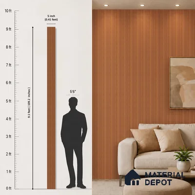 Wooden Look PN 07682 9.1 ft x 4.9 inch Charcoal Panel - 12 mm | Suitable for Living Room, Bedroom & TV Cabinet | Width is Subjected to 5% Variation