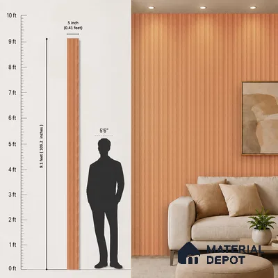 Wooden Look PN 07688 9.1 ft x 4.9 inch Charcoal Panel - 12 mm | Suitable for Living Room, Bedroom & TV Cabinet | Width is Subjected to 5% Variation
