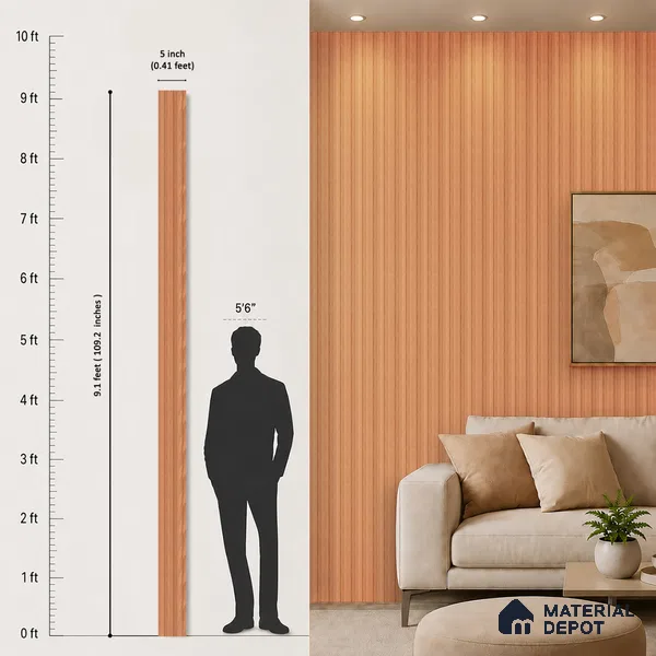 Wooden Look PN 07688 9.1 ft x 4.9 inch Charcoal Panel - 12 mm | Suitable for Living Room, Bedroom & TV Cabinet | Width is Subjected to 5% Variation