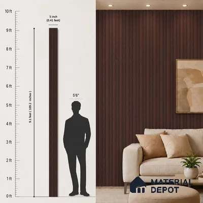 Wooden Look PN 07692 9.1 ft x 4.9 inch Charcoal Panel - 12 mm | Suitable for Living Room, Bedroom & TV Cabinet | Width is Subjected to 5% Variation