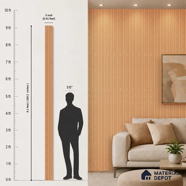 Wooden Look PN 07701 9.1 ft x 4.9 inch Charcoal Panel - 12 mm | Suitable for Living Room, Bedroom & TV Cabinet | Width is Subjected to 5% Variation