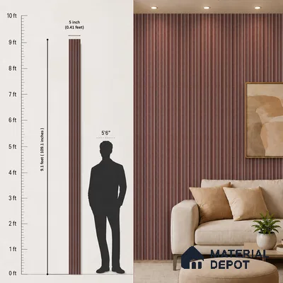 Wooden Look PN 07707 9.1 ft x 4.9 inch Charcoal Panel - 12 mm | Suitable for Living Room, Bedroom & TV Cabinet | Width is Subjected to 5% Variation