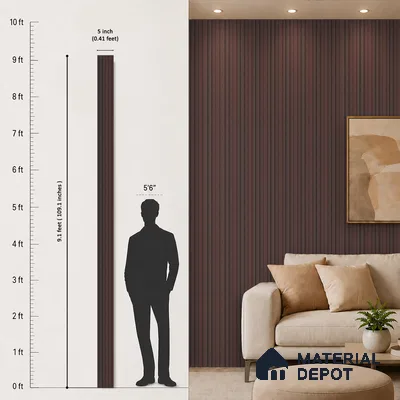 Wooden Look PN 07710 9.1 ft x 4.9 inch Charcoal Panel - 12 mm | Suitable for Living Room, Bedroom & TV Cabinet | Width is Subjected to 5% Variation