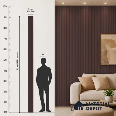 Wooden Look PN 07713 9.1 ft x 4.9 inch Charcoal Panel - 12 mm | Suitable for Living Room, Bedroom & TV Cabinet | Width is Subjected to 5% Variation