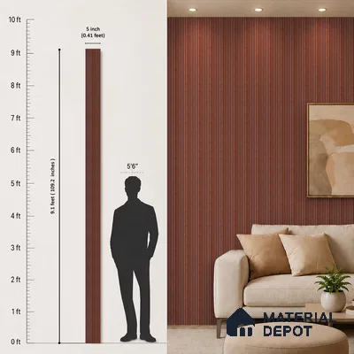 Wooden Look PN 07788 9.1 ft x 4.9 inch Charcoal Panel - 12 mm | Suitable for Living Room, Bedroom & TV Cabinet | Width is Subjected to 5% Variation