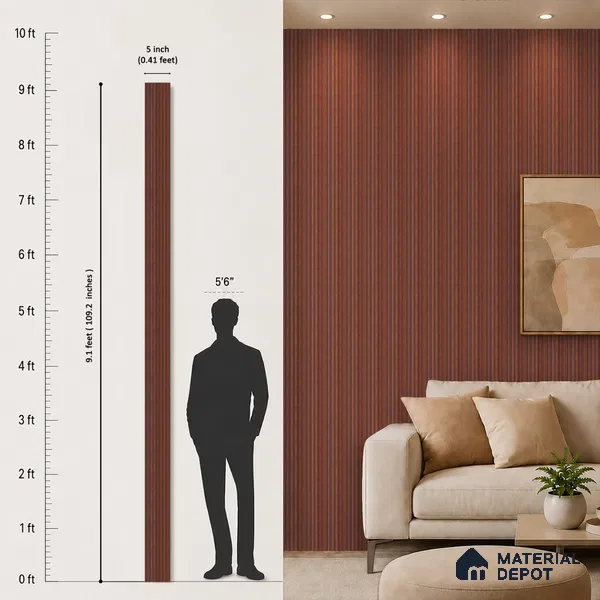 Wooden Look PN 07788 9.1 ft x 4.9 inch Charcoal Panel - 12 mm | Suitable for Living Room, Bedroom & TV Cabinet | Width is Subjected to 5% Variation