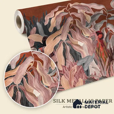 Enchanting Nymphs of Nature Art Silk Metallic (Customised Size Wallpaper)