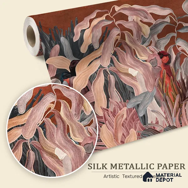 Enchanting Nymphs of Nature Art Silk Metallic (Customised Size Wallpaper)