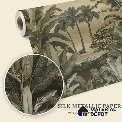 Lush European Landscape Silk Metallic Finish (Customised Wallpaper)