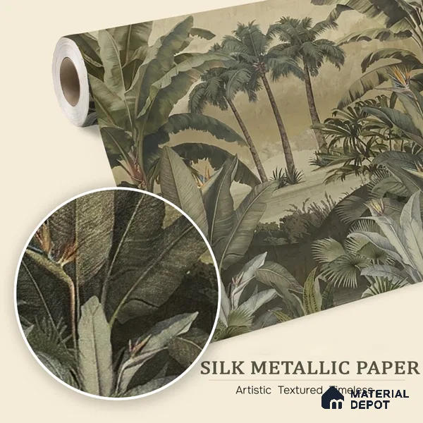 Lush European Landscape Silk Metallic Finish (Customised Wallpaper)