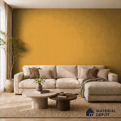 Honey Maple 10 ft x 0.85 ft (3060x260 mm) Prism Design Interior & Exterior Wall & Ceiling Panel - 21 mm | Suitable for Balcony, Facade & Open Area | Width is Subjected to 5% Variation
