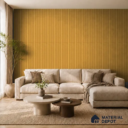 Honey Maple 10 ft x 0.89 ft (3060x270 mm) Stripes Design Interior & Exterior Wall & Ceiling Panel - 20 mm | Suitable for Balcony, Facade & Open Area | Width is Subjected to 5% Variation