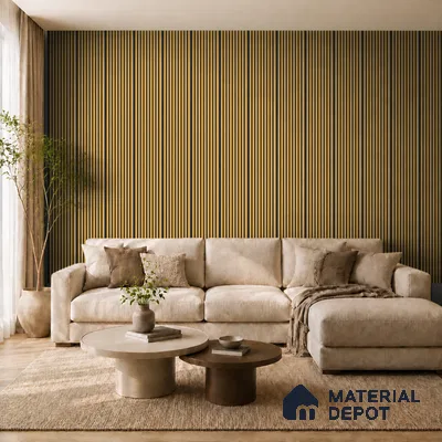 Honey Maple 10 ft x 0.85 ft (3060x260 mm) Prism Dual Tone Design Interior & Exterior Wall & Ceiling Panel - 21 mm | Suitable for Balcony, Facade & Open Area | Width is Subjected to 5% Variation