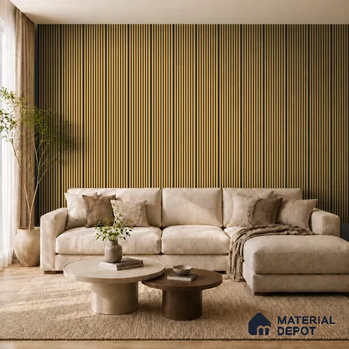 Honey Maple 10 ft x 0.85 ft (3060x260 mm) Prism Dual Tone Design Interior & Exterior Wall & Ceiling Panel - 21 mm | Suitable for Balcony, Facade & Open Area | Width is Subjected to 5% Variation