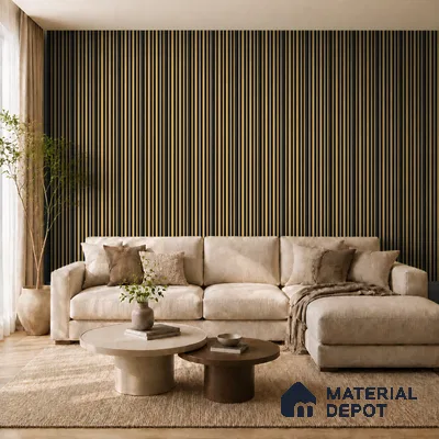 Honey Maple 10 ft x 0.89 ft (3060x270 mm) Stripes Dual Tone Design Interior & Exterior Wall & Ceiling Panel - 20 mm | Suitable for Balcony, Facade & Open Area | Width is Subjected to 5% Variation