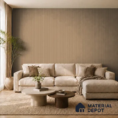 Danish Teak 10 ft x 0.85 ft (3060x260 mm) Prism Design Interior & Exterior Wall & Ceiling Panel - 21 mm | Suitable for Balcony, Facade & Open Area | Width is Subjected to 5% Variation